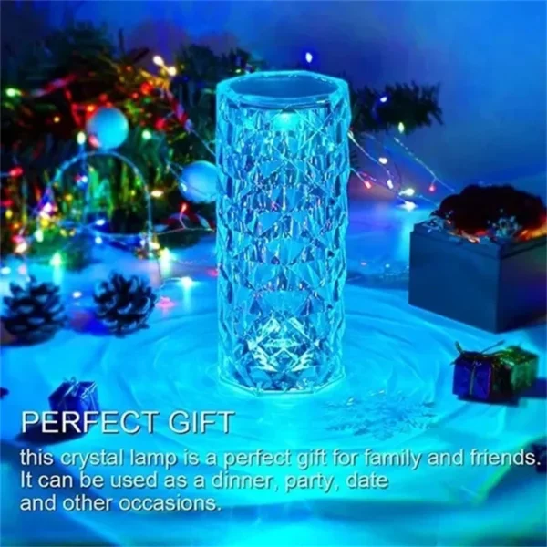 3/16 Colors LED Crystal Table Lamp Rose Light Projector Touch Romantic Diamond Atmosphere Light USB LED Night Light for Bedroom - Image 4