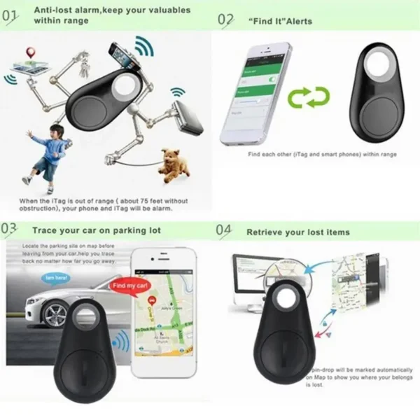 Smart Mini GPS Finders Cat Dog Waterproof Wireless Locator Anti-Lost Tag Locator Pets Articles Wallet Collar Device Accessories