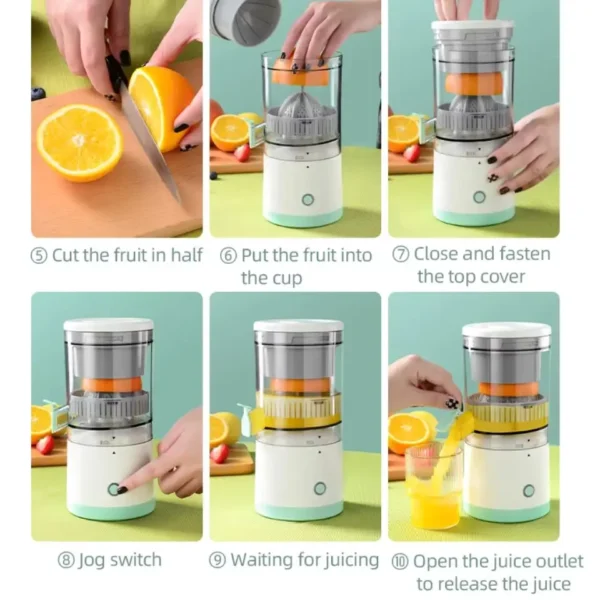 Orange Juicer Lemon Blender USB Charging Kitchen Automatic Fresh Squeezer Multifunctional Portable Electric Juicer Kitchen Tools - Image 6