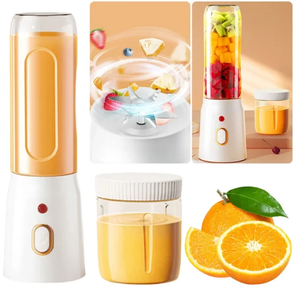 450ml Portable Wireless Blender Rechargeable Electric Fruit Juicer Machine 10 Blades Juicer Cup for Shakes Smoothies Baby Food