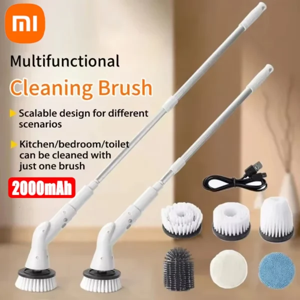 Xiaomi 2000mAh 6-in-1 Electric Cleaning BrushWireless Electric Rotary Clean Brush Shower Cleaning Brush Kitchen Bathroom Home